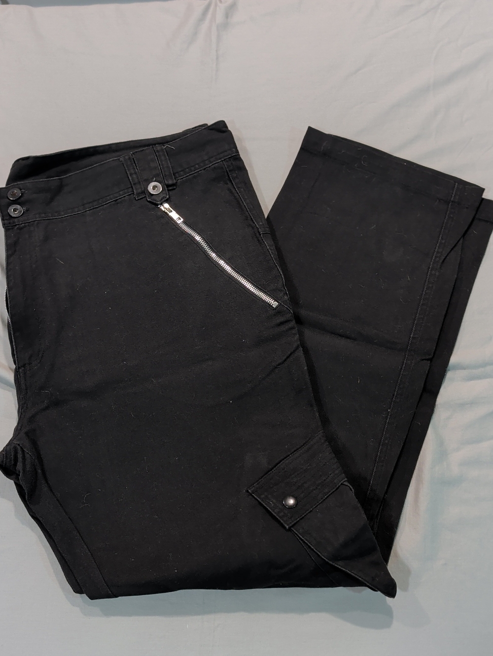 RANK Black Canvas Cargo Pants - Size 42x31